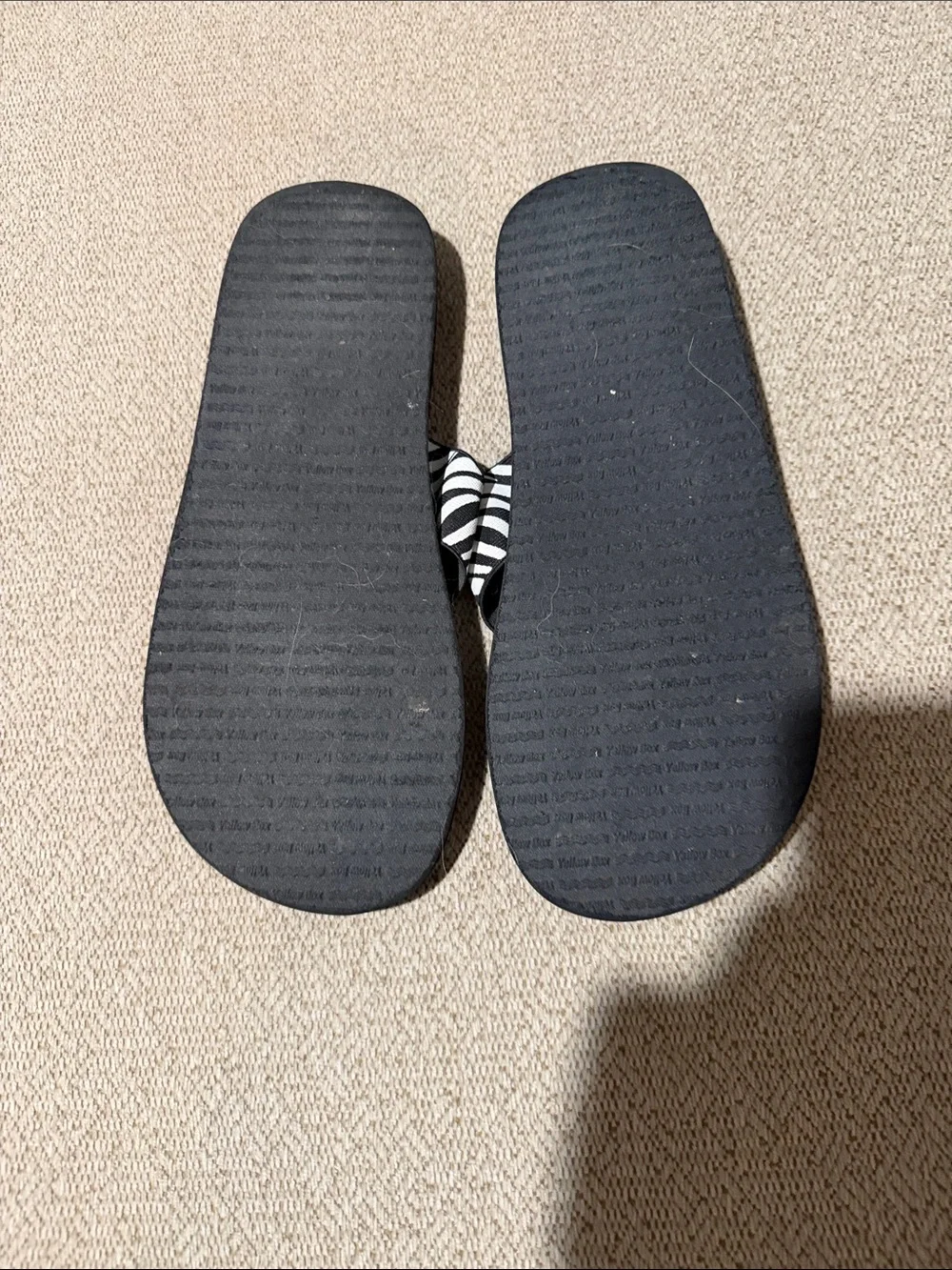 Yellow Box Black Zebra-Print Thong Sandals - Picture 2 of 2